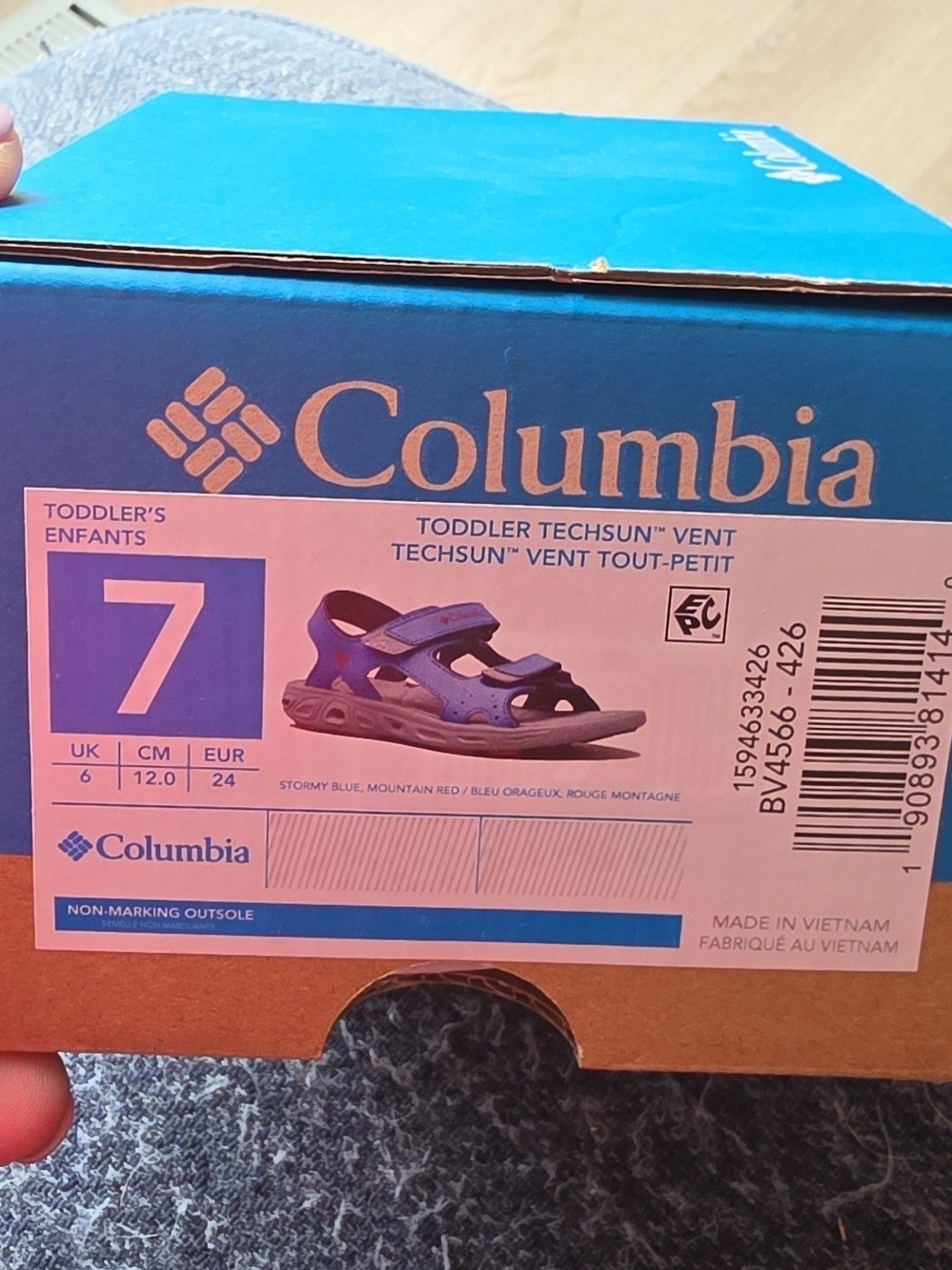 Columbia Toddler Techsun Vent Sandals in Stormy Blue - Size 7